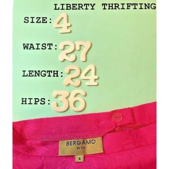 Bergamo By EBI Woman's Floral Skirt Straight Lined Back Zip Pink Size 4 - Picture 6 of 6